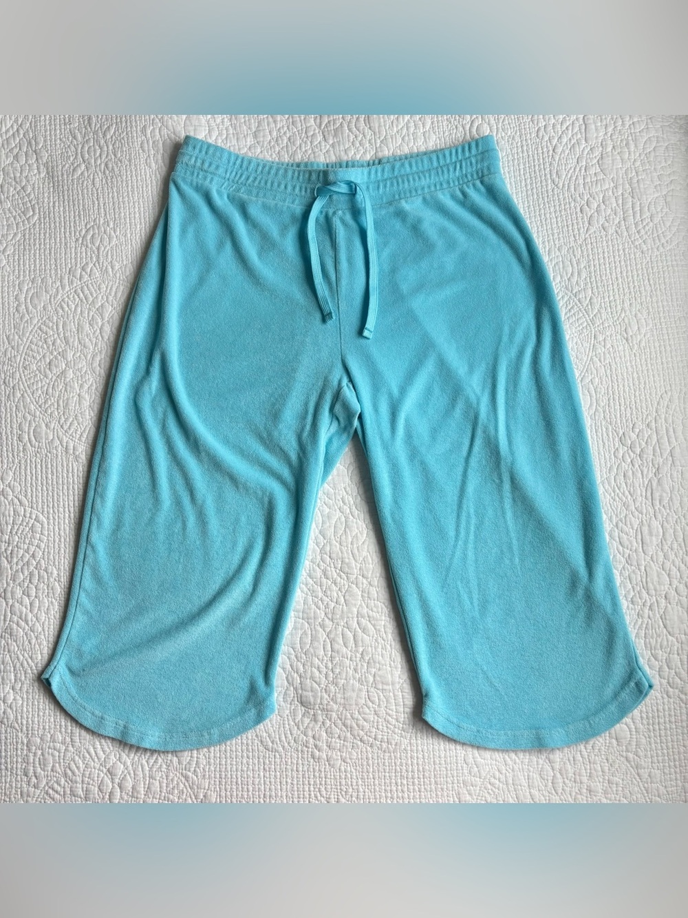 Vintage 2000s Blue Velour Lowrise Sweat Pants Capris